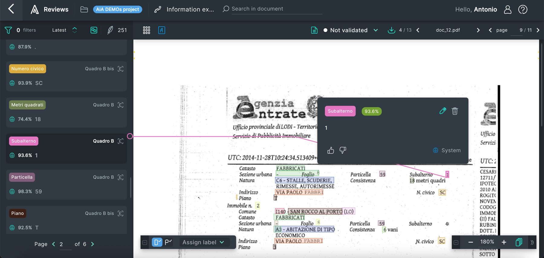 SensePilot review interface